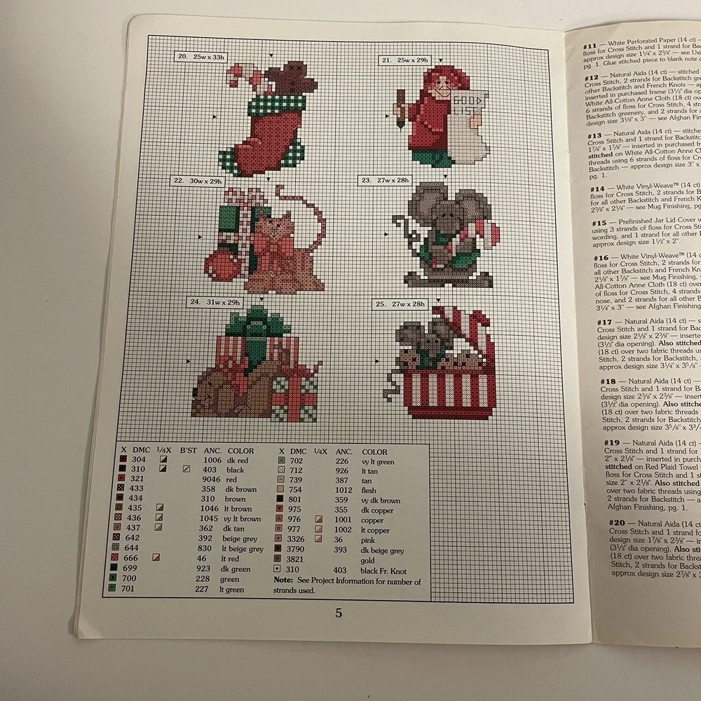 Leisure‎ Arts Cute for Christmas Cross Stitch Pattern Booklet 1996 Vintage